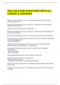 CBA 400 EXAM QUESTIONS WITH ALL CORRECT ANSWERS 
