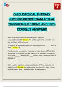 OHIO PHYSICAL THERAPY JURISPRUDENCE EXAM ACTUAL 2025&sol;2026 QUESTIONS AND 100&percnt; CORRECT ANSWERS