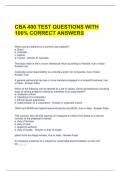 CBA 400 TEST QUESTIONS WITH 100&percnt; CORRECT ANSWERS 