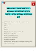 AMCA CERTIFICATION TEST - MEDICAL ASSISTING STUDY GUIDE - SET A ACTUAL 2025&sol;2026 Q&rsquo;S