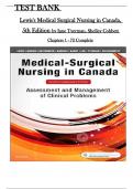 TEST BANK FOR Lewis's Medical-Surgical Nursing in Canada&comma; 5th Edition by Jane Tyerman ISBN&colon; 9780323791564 COMPLETE GUIDE 100 &percnt; VERIFIED A&plus; GRADE ASSURED &excl;&excl;&excl; LATEST UPDATE &excl;&excl;&excl;&excl;