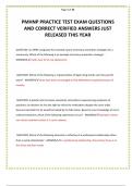 PMHNP PRACTICE TEST EXAM QUESTIONS AND CORRECT VERIFIED ANSWERS JUST RELEASED THIS YEAR