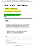 LPN to RN Transitions  4th Edition TEST BANK    Questions & Answers Latest Edition   Chapter 01&colon; Honoring Your Past&comma; Planning Your Future Claywell&colon; LPN to RN Transitions&comma; 4th 