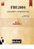 FBE2604 Assignment 2 &lpar;COMPLETE ANSWERS&rpar; Semester 2 2025