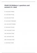 PHAR 210 Midterm 1 questions and answers A&plus; rated 