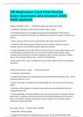 OB Medication Card Final Review Exam Questions and Answers 2025-2026 Updated&period;
