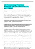 OB Pharmacology Final Exam Questions and Actual Answers 2025-2026 Edition&period;