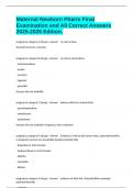 Maternal Newborn Pharm Final Examination and All Correct Answers 2025-2026 Edition&period;