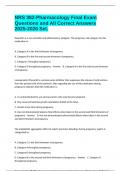 NRS 382-Pharmacology Final Exam Questions and All Correct Answers 2025-2026 Set&period;