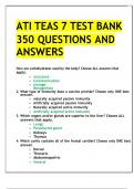 ATI TEAS 7 Test Bank &ndash; 350 Questions and Answers &ndash; Complete 2025&sol;2026 Exam Preparation