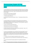 Pharmacology Chapter 20 Prep Examination and All Correct Answers 2025&period;