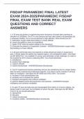 FISDAP PARAMEDIC FINAL LATEST EXAM 2024-2025&sol;PARAMEDIC FISDAP FINAL EXAM TEST BANK REAL EXAM QUESTIONS AND CORRECT ANSWERS