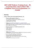 2025 AHIP Medicare Training Exam &ndash; 50 Actual Questions with Verified CMS-Compliant Answers & Explanations &vert; A&plus; Graded