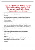 2025 ACLS Provider Written Exam &ndash; 50 Actual Questions with Verified Correct Answers & AHA-Based Explanations &vert; A&plus; Graded