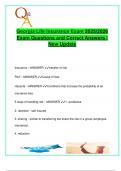 Georgia Life Insurance Exam 2025&sol;2026 &ndash; 100&plus; Exam-Based Questions & Correct Answers &vert; Insurable Interest&comma; Underwriting&comma; Risk Classifications&comma; Policy Structure