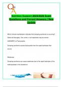 Nutrition Support 2025&sol;2026 &ndash; Updated Exam Q&A &ndash; Dumping Syndrome&comma; Enteral&sol;Parenteral Nutrition&comma; Lipid Emulsions&comma; Tube Feeding Protocols & TPN Monitoring