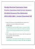 Florida Electrical Contractor Exam  Practice Questions And Correct Answers  &lpar;Verified Answers&rpar; Plus Rationales  2025&vert;2026 Q&A &vert; Instant Download Pdf