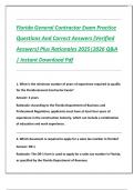 Compilation Bundle for Florida General Contractor Exams Practice Questions And Correct Answers &lpar;Verified Answers&rpar; Plus Rationales 2025&vert;2026 Q&A &vert; Instant Download Pdf