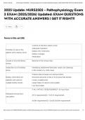 2025 Update&colon; NURS2502 - Pathophysiology Exam 2 EXAM &lpar;2025&sol;2026&rpar; Updated&colon; EXAM QUESTIONS WITH ACCURATE ANSWERS &vert; GET IT RIGHT&excl;&excl;