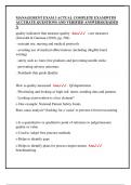 MANAGEMENT EXAM 3 ACTUAL COMPLETE EXAM&vert;WITH  ACCURATE QUESTIONS AND VERIFIED ANSWERS&vert;GRADED  A 
