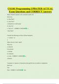 CS1101 Programming UPDATED ACTUAL   Exam Questions and CORRECT Answers 
