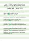 Exam 1&colon; NUR 257&sol; NUR257 &lpar;NEW 2025&sol;2026 Update&rpar; &ndash; Aging and Chronic Illness in Nursing &vert; Verified Exam Guide &vert; 100&percnt; Correct Questions & Answers &vert; Grade A &ndash; Galen College