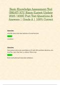 Basic Knowledge Assessment Tool &lpar;BKAT&rpar; ICU Exam &lpar;Latest Update 2025 &sol; 2026&rpar; Post Test Questions & Answers &vert; Grade A &vert; 100&percnt; Correct