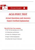 ACLS Post Test &lpar;2025&rpar; &ndash; Actual Questions and Answers with Expert-Verified Explanations