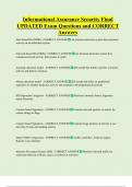 Informational Assurance Security Final  UPDATED Exam Questions and CORRECT  Answers