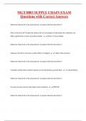 MGT 8803 SUPPLY CHAIN EXAM  Questions with Correct Answers 