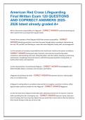 American Red Cross Lifeguarding Final Written Exam 120 QUESTIONS AND COPRRECT ANSWERS 2025-2026 latest already graded A&plus;