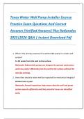 Texas Water Well Pump Installer License  Practice Exam Questions And Correct  Answers &lpar;Verified Answers&rpar; Plus Rationales  2025&vert;2026 Q&A &vert; Instant Download Pdf 