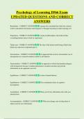 Psychology of Learning D566 Exam  UPDATED QUESTIONS AND CORRECT  ANSWERS