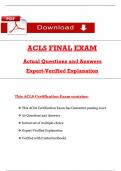 ACLS Final Exam &lpar;2026&sol;2027&rpar; &ndash; Actual Questions and Answers with Expert-Verified Explanations