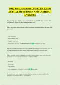 D033 Pre Assessment UPDATED EXAM  ACTUAL QUESTIONS AND CORRECT  ANSWERS