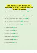 Adult Health NUR 185 Hondros Test 1  UPDATED ACTUAL  Exam Questions and  CORRECT Answers
