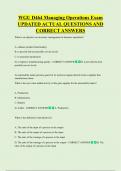 WGU D464 Managing Operations Exam  UPDATED ACTUAL QUESTIONS AND  CORRECT ANSWERS