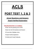 ACLS Post Test 1&comma; 2 & 3 &lpar;2025&rpar; &ndash; Actual Questions and Answers with Expert-Verified Explanation