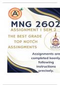 MNG2602 Assignment 1 (COMPLETE ANSWERS) Semester 2 2025 - DUE 30 September 2025