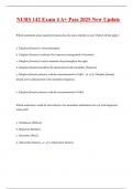 NURS 142 Exam 4 A&plus; Pass 2025 New Update 