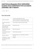 Adult Echocardiography EXAM &lpar;2025&sol;2026&rpar; Updated&colon; EXAM QUESTIONS WITH ACCURATE ANSWERS &vert; GET IT RIGHT&excl;&excl;