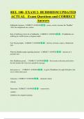 REL 100- EXAM 2- BUDDHISM UPDATED  ACTUAL   Exam Questions and CORRECT  Answers 