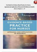 Test Bank For Evidence-Based Practice for Nurses&colon;  Appraisal and Application of Research 5th Edition by Schmidt  &comma;Brown Chapters 1 - 19 