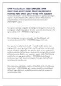 CPRP Practice Exam 2025 COMPLETE EXAM QUESTIONS AND VERIFIED ANSWERS &vert;RECENTLY TESTING REAL EXAM QUESTIONS&vert; 100&percnt; SOLVED&excl;&excl;