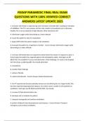 FISDAP PARAMEDIC FINAL REAL EXAM QUESTIONS WITH 100&percnt; VERIFIED CORRECT ANSWERS LATEST UPDATE 2025