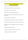 Nurs 216 Exam 2 Questions with Correct Answers 2025&sol;2026