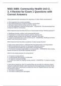 NSG 3480&colon; Community Health Unit 2&comma; 3&comma; 4 Review for Exam 1 Questions with Correct Answers