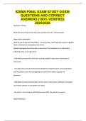 ICEMA FINAL EXAM STUDY GUIDE QUESTIONS AND CORRECT ANSWERS &vert;100&percnt; VERIFIED&vert; 2025&sol;2026