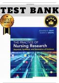 Test bank - Burns and Grove's The Practice of Nursing Research&colon; Appraisal&comma; Synthesis&comma; and Generation of Evidence 9th Edition &lpar; Jennifer R&period; Gray &rpar;  &vert; 2025 &vert; All Chapters &vert;