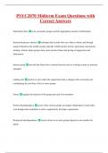 PSYC2070 Midterm Exam Questions with  Correct Answers 